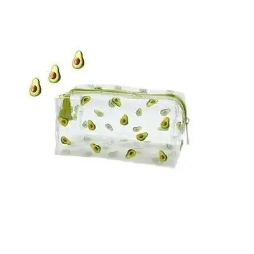 Transparent Flower Print Pencil Case For Students Classic Stationery Case Large Capacity Pencil Bag