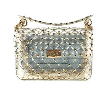 Transparent Totes Bag Clear PVC Plastic Quilted Beach Bags Chains Handbag Women Summer Bags 2019 Luxury Brand Fashion