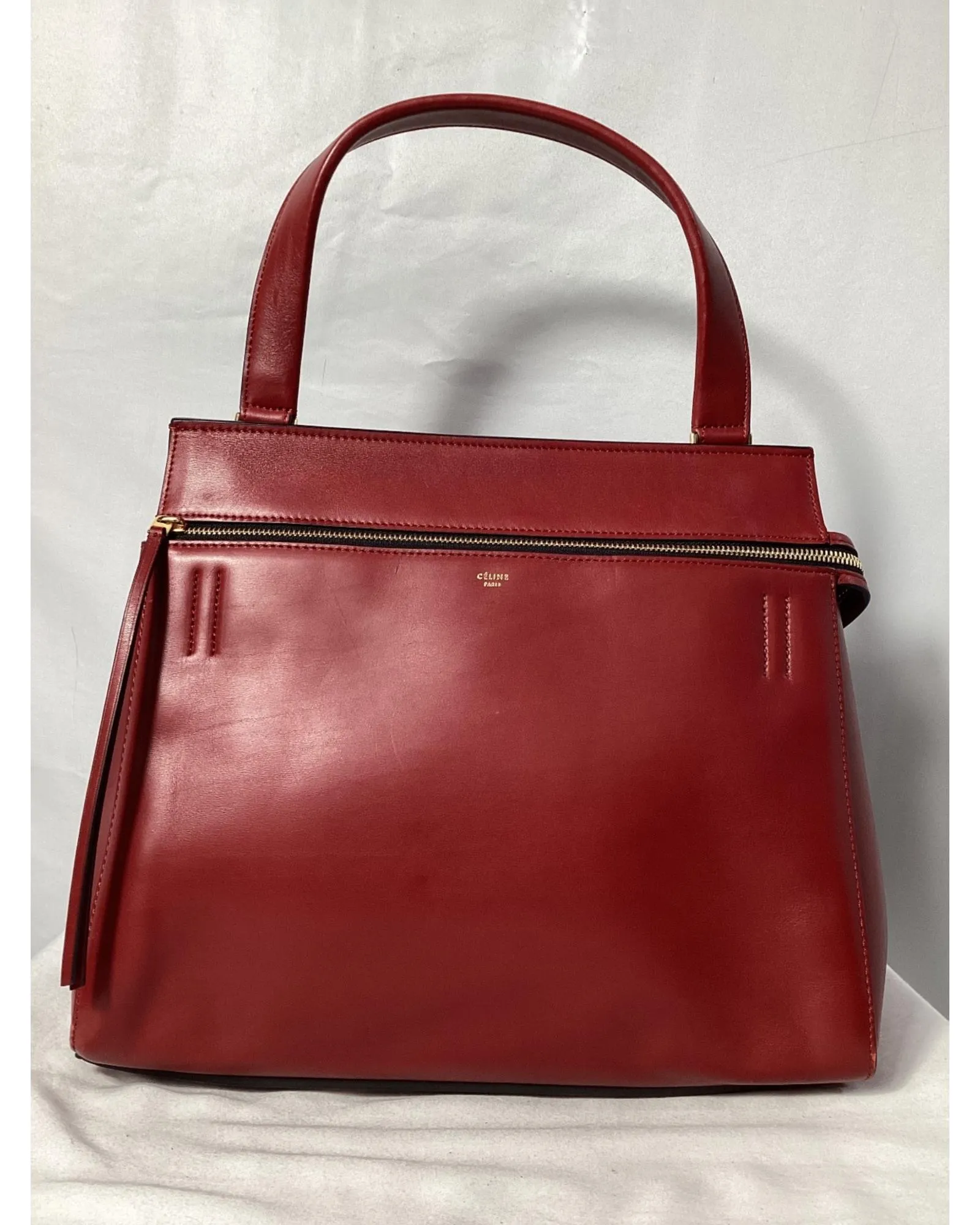 Trapeze Handbag Leather Zip