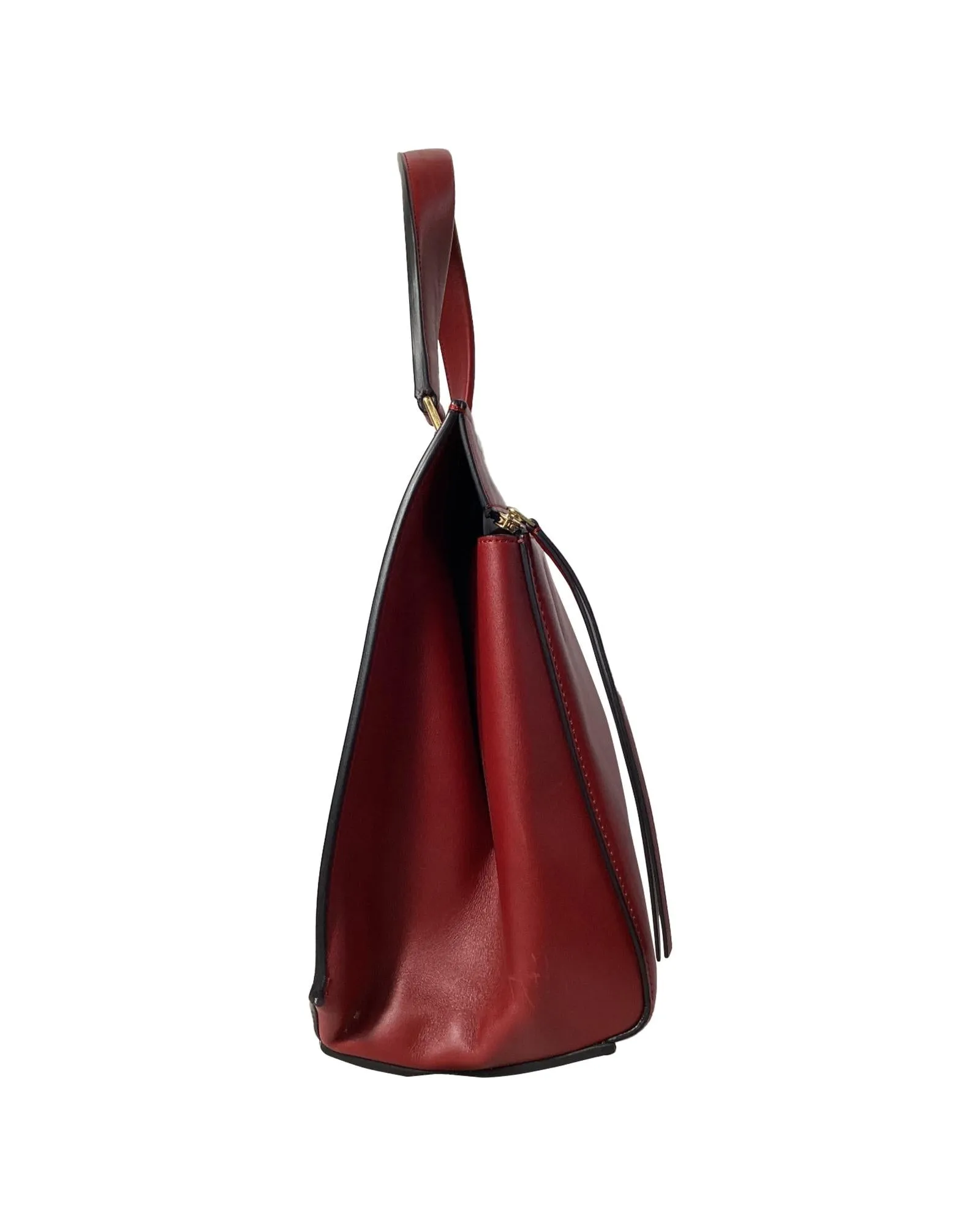 Trapeze Handbag Leather Zip