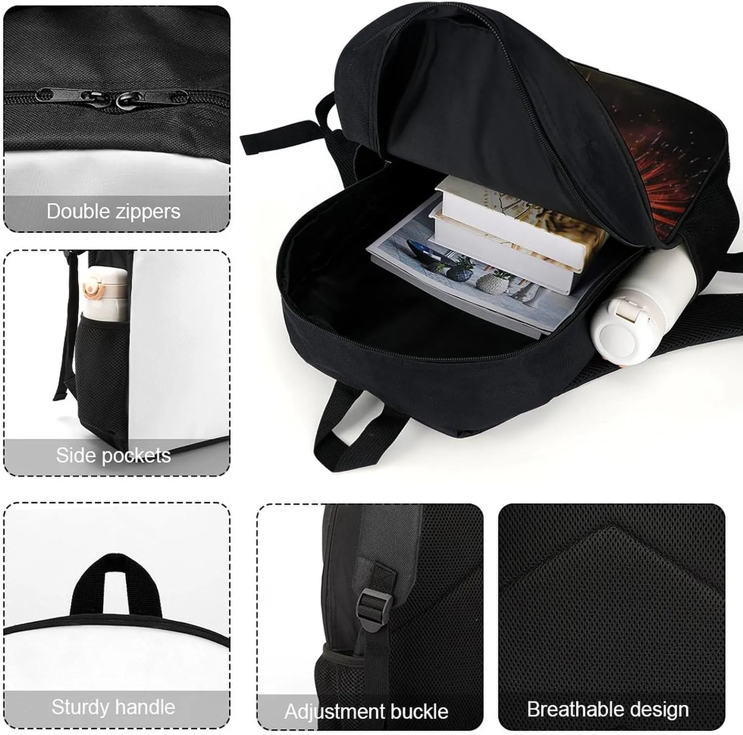 Travel Backpack for Men Women Daypack Splendid Fireworks Laptop Backpack Computer Bag Business Work Bag for Work, 17inch