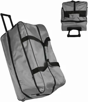 Travel Duffle Bag 87L, Foldable, Expandable to 104L, Gym Travel Carry On Overnight Weekender Retractable Handle Women Men (Grey)
