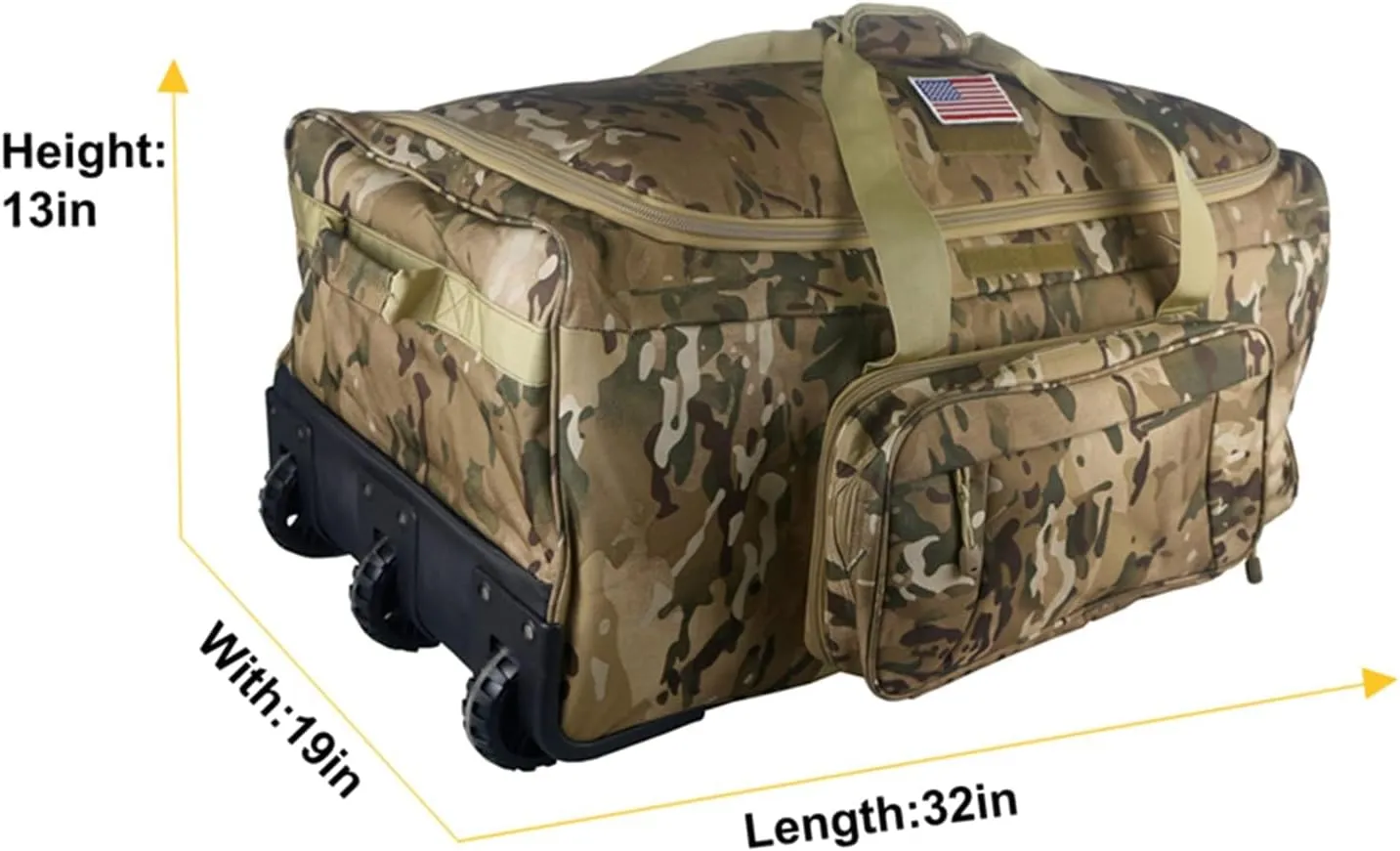 Travel Duffle Bag With Wheels Extra Large Rolling Duffel Bags for Tactical Military Deployment Camping