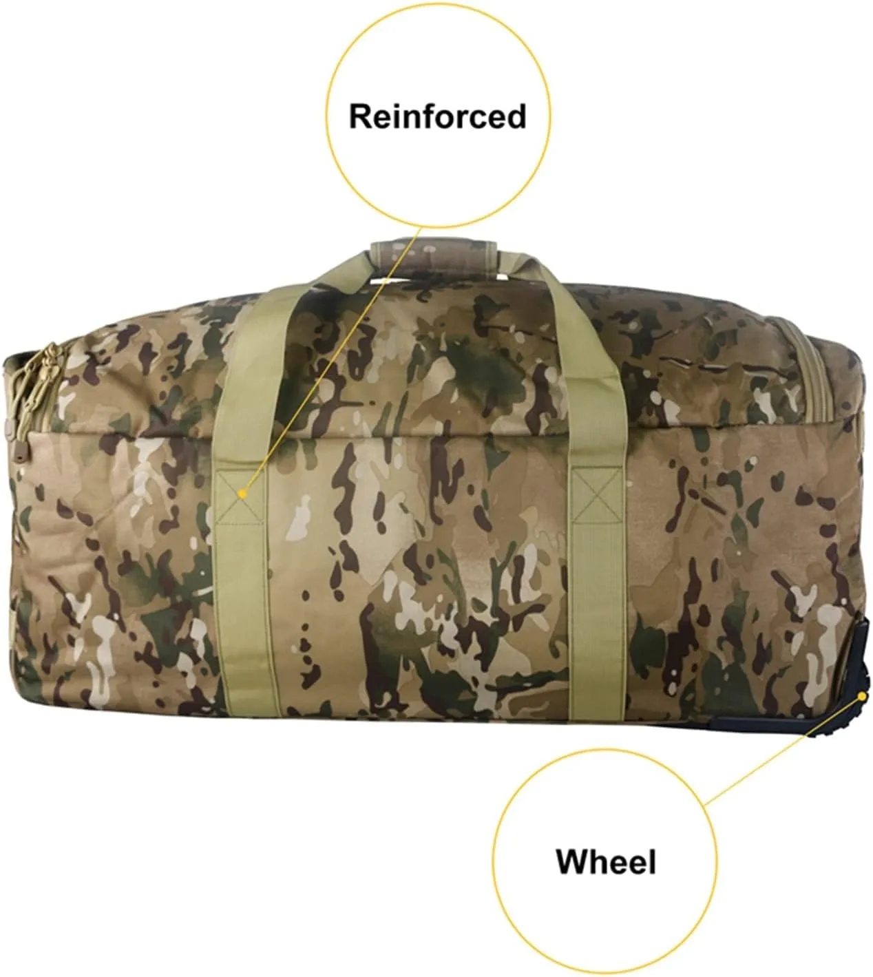 Travel Duffle Bag With Wheels Extra Large Rolling Duffel Bags for Tactical Military Deployment Camping