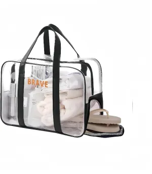 Travel makeup bag, crystal dry wet separation beach bag, fitness swimming waterproof wash bag, transparent makeup bag