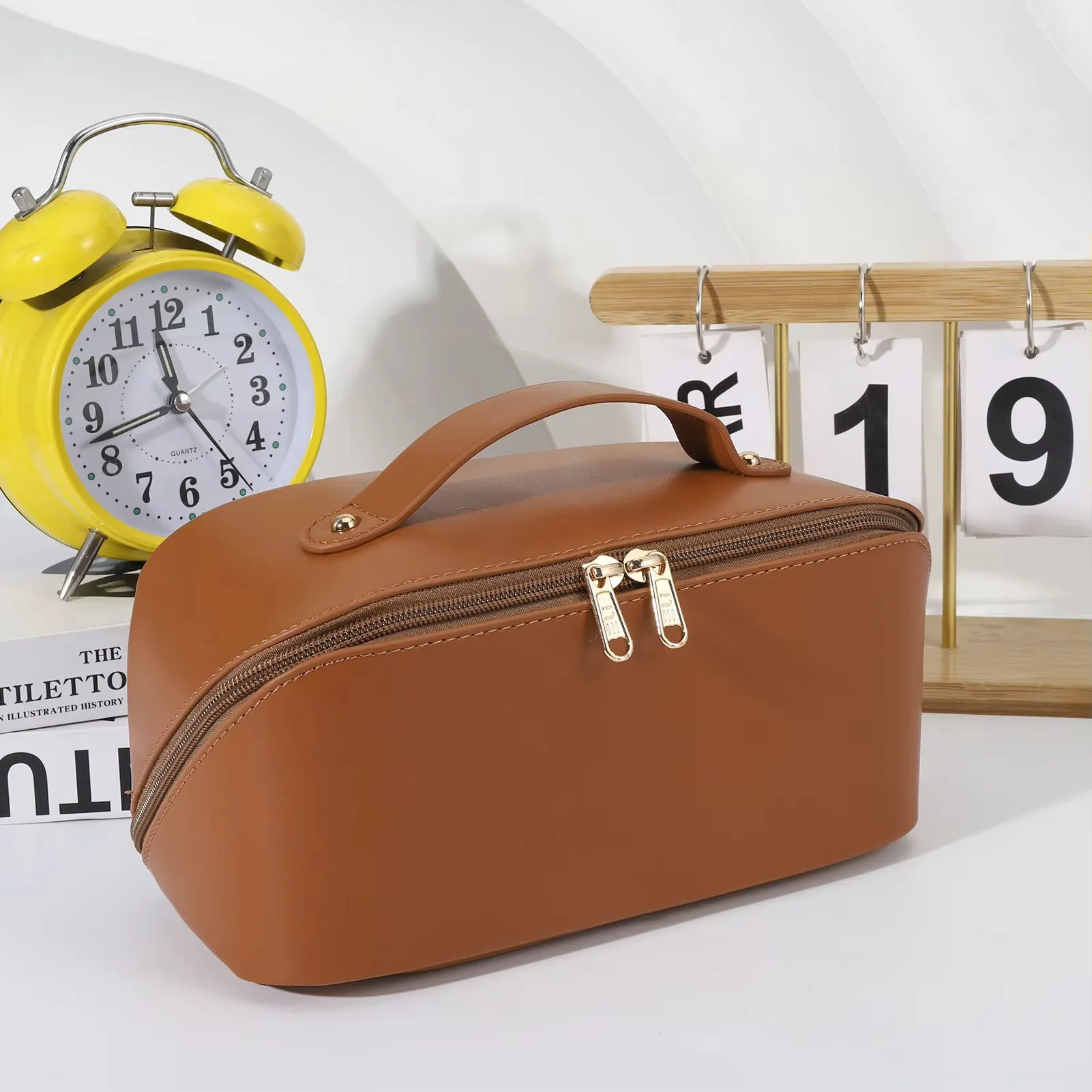 Travel Makeup Bag With Divider And Handle