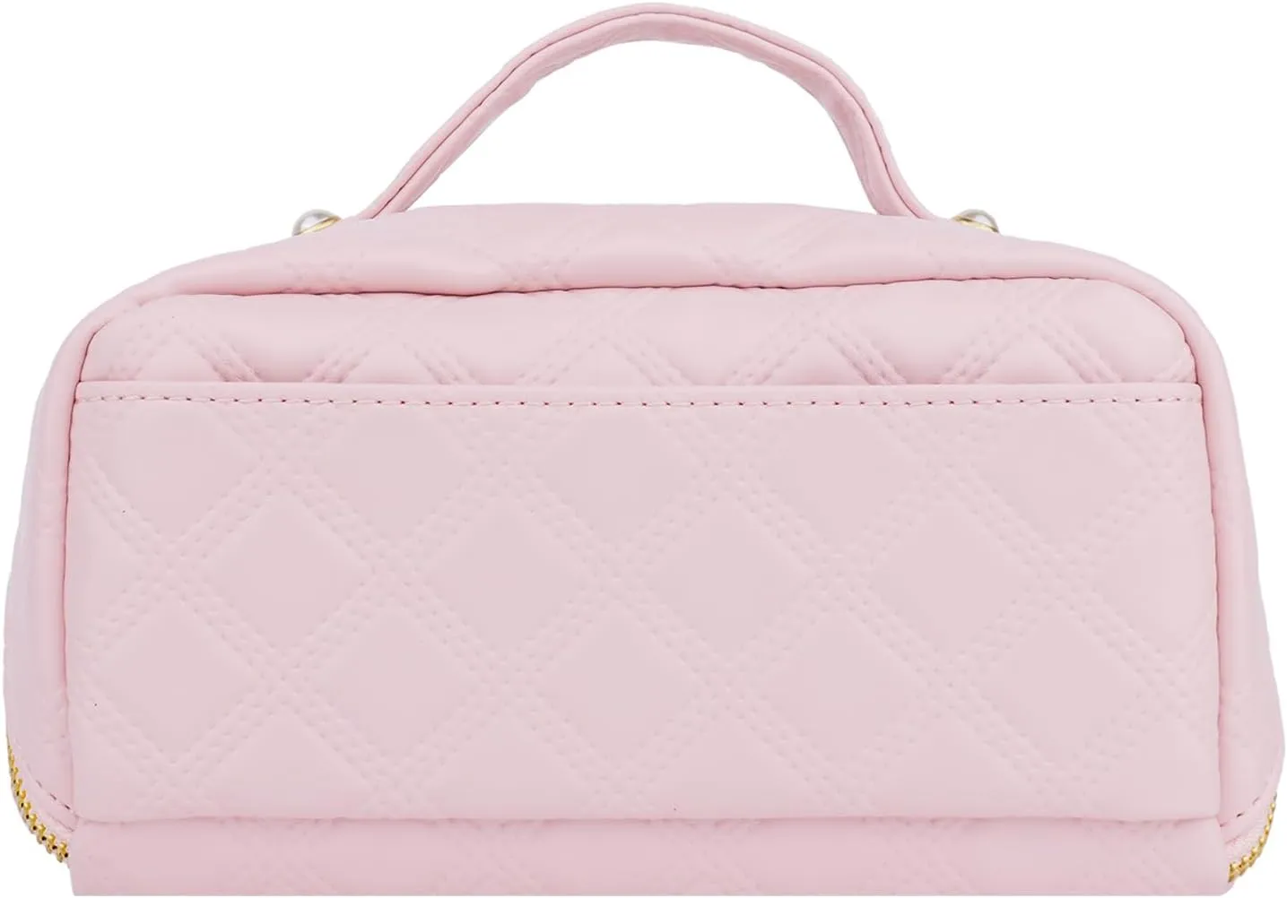 Travel Makeup Bag,Large Capacity Cosmetic Bags for Women,Portable Pouch Open Flat Toiletry Bag Make up Organizer with Divider Double divider removable and Handle (Pink)