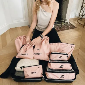 Travel Set, Packing Cubes & Bags – 8 pcs – Pink/Blush