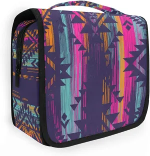 Travel Toiletry Bag Cosmetic Bag Colorful Aztec Style Portable Hanging Cosmetic Case Traveling With Leakproof Compartment Makeup Toiletries Cosmetic Organizer for Men Women