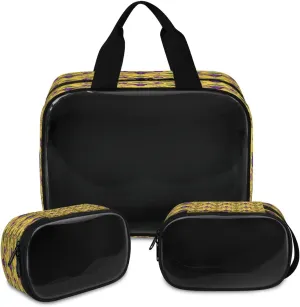 Travel Toiletry Bag for Women Men, Art Lobster Makeup Bag Large Tote 3 Pcs Translucent Cosmetic Bags Pouch for Toiletries Cosmetics Organizer