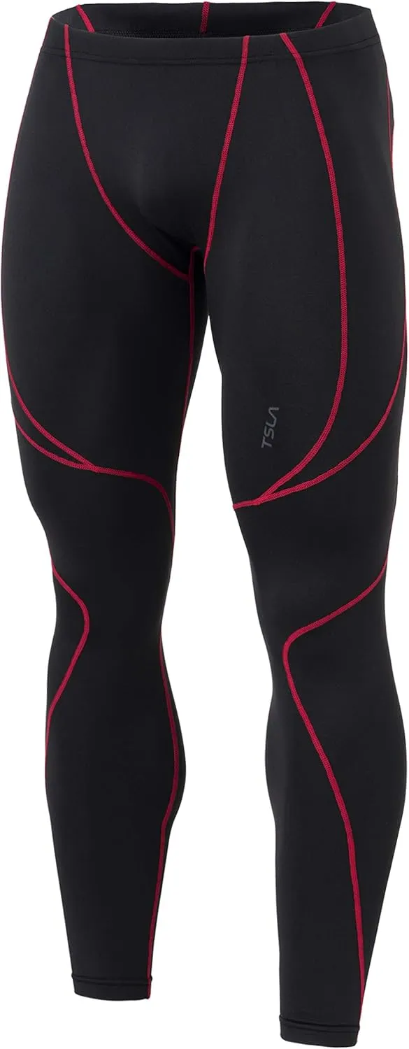 TSLA Men's Athletic Compression Pants, Thermal Wintergear Running Tights, Sports Leggings