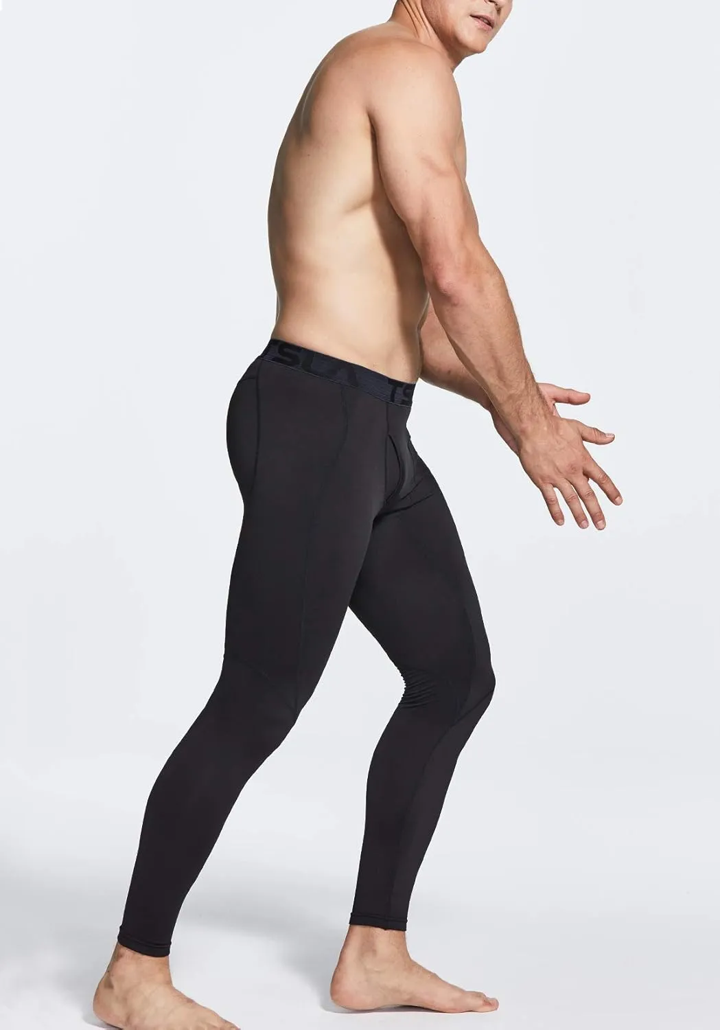 TSLA Men's Athletic Compression Pants, Thermal Wintergear Running Tights, Sports Leggings