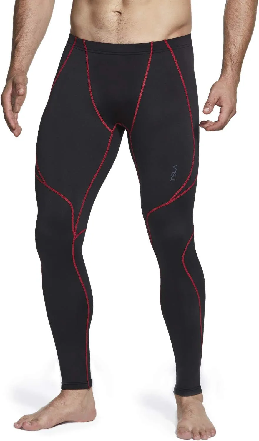 TSLA Men's Athletic Compression Pants, Thermal Wintergear Running Tights, Sports Leggings