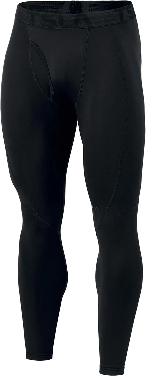 TSLA Men's Athletic Compression Pants, Thermal Wintergear Running Tights, Sports Leggings