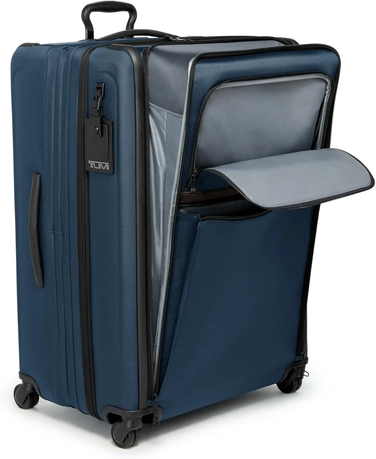 TUMI - Alpha Extended Trip Expandable 4-Wheeled Packing Case - Rolling Suitcase with Removable Garment Sleeve - Secure Luggage - Navy