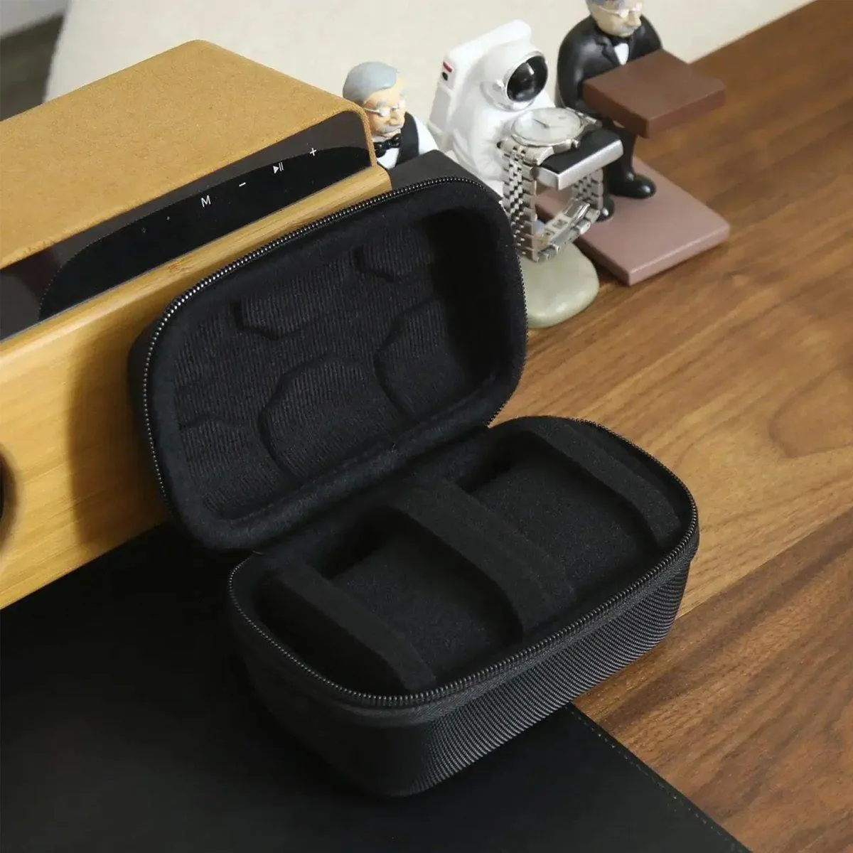 Two Card Portable Watch Organizer Box Storage Case for Watches and Straps