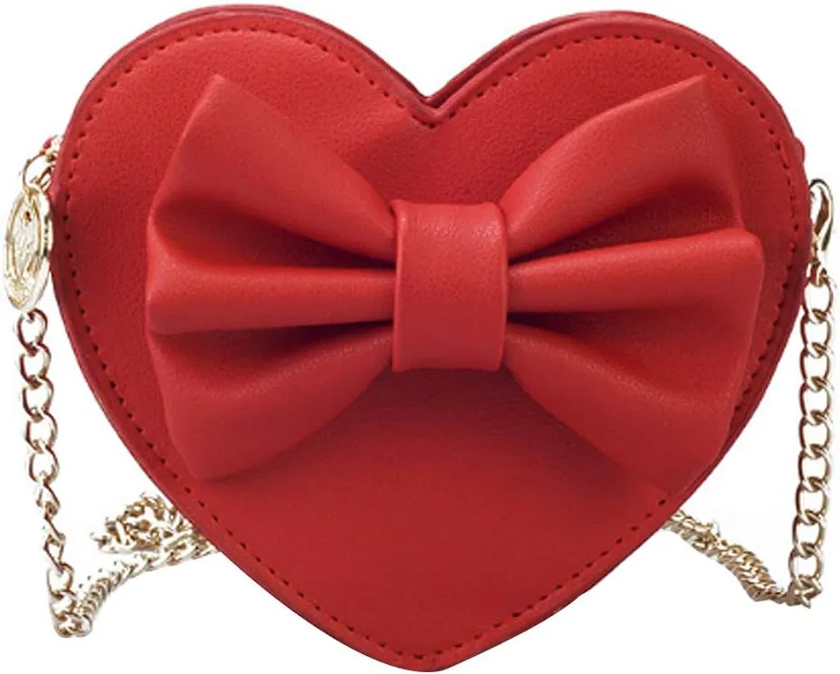 U Scinan Women Cute Bowknot Heart Shape Shoulder Bag Crossbody Handbags Coin Change Purse