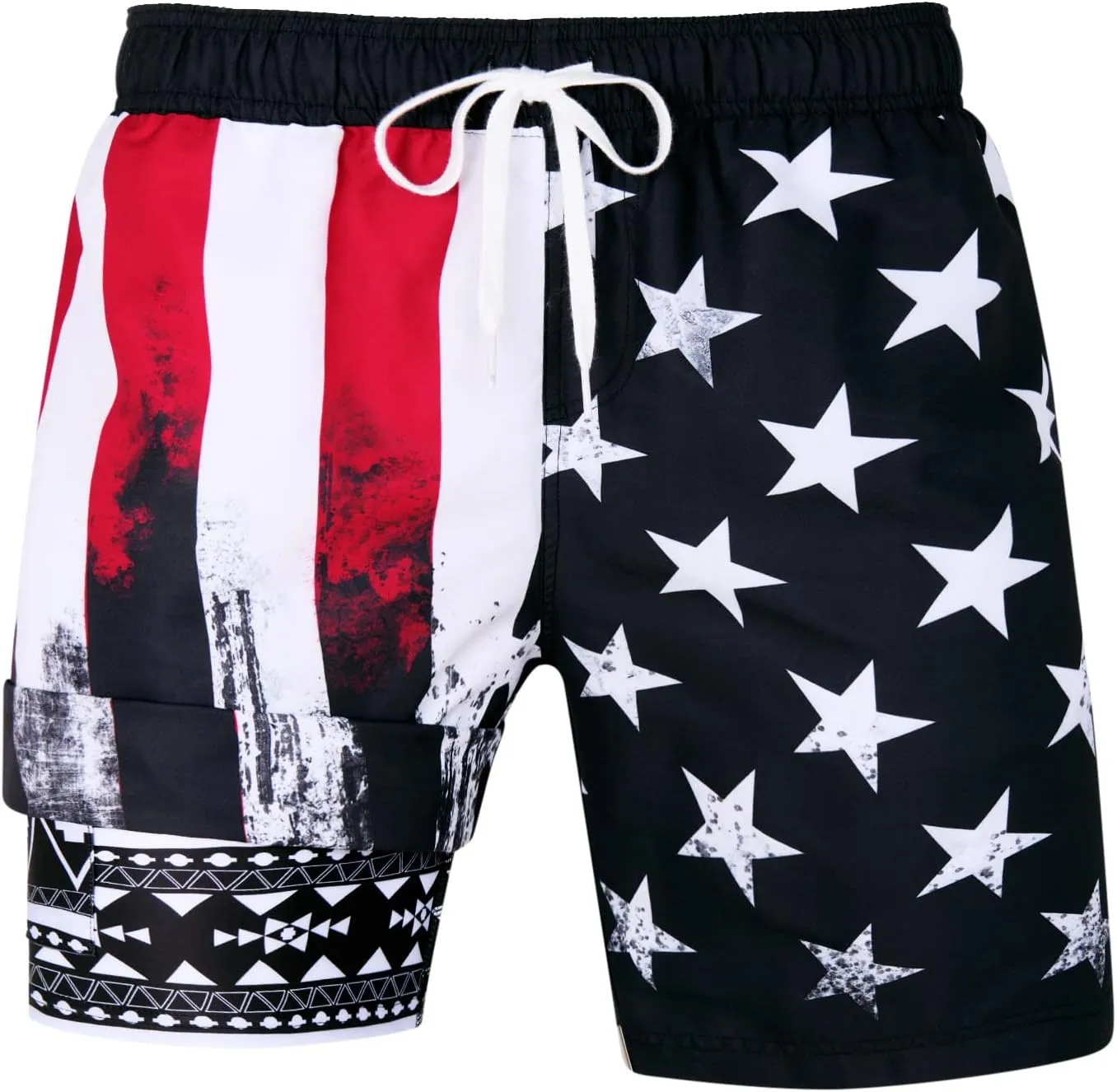 uideazone Mens Swim Trunks with Compression Liner Swimming Shorts 7 Inch Inseam Waterproof Quick Dry Beach Sport Shorts M-XXL
