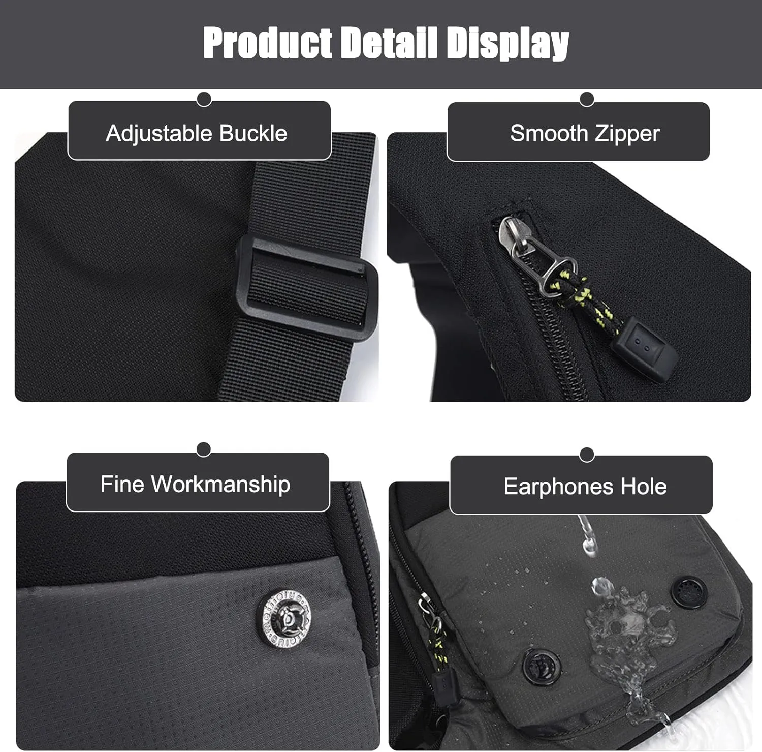 Ultralight Sling Bags Outdoor Hiking Daypacks Chest Shoulder Bag Men Crossbody Bags Women Waist Bag Cover Pack Rucksack for Travel Hiking Bicycle Sport Gym Daypacks Small Daypacks Dark Gray