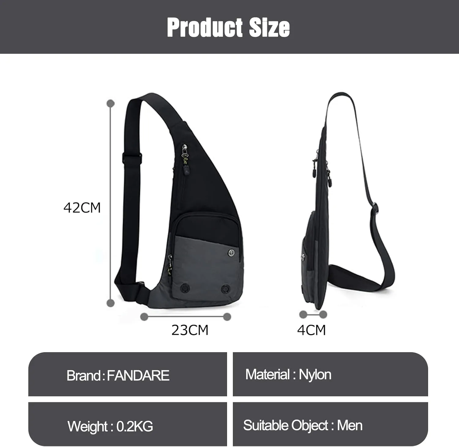 Ultralight Sling Bags Outdoor Hiking Daypacks Chest Shoulder Bag Men Crossbody Bags Women Waist Bag Cover Pack Rucksack for Travel Hiking Bicycle Sport Gym Daypacks Small Daypacks Dark Gray