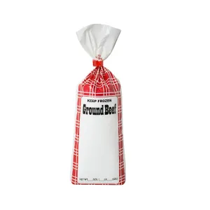 UltraSource 1 lb. Red Poly Meat Chub Bags, 1000 Pack, 2 mil Thick, Disposable, Extruded Plastic, Perfect for Ground Beef Storage