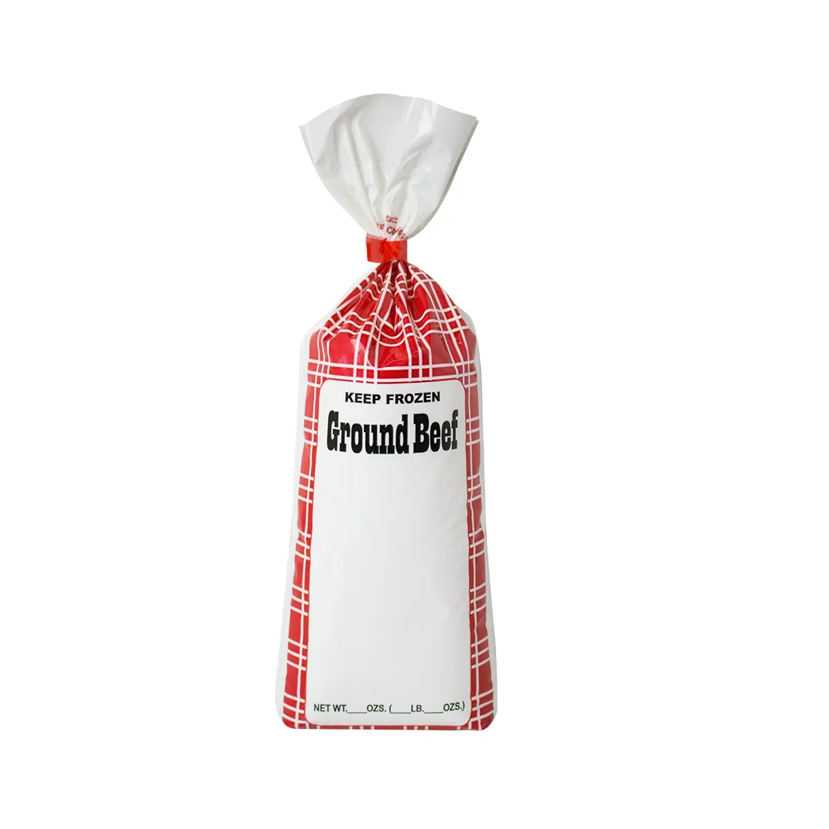 UltraSource 1 lb. Red Poly Meat Chub Bags, 1000 Pack, 2 mil Thick, Disposable, Extruded Plastic, Perfect for Ground Beef Storage
