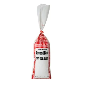 UltraSource Ground Beef Freezer Bags, 2 lb. "Not For Sale" (Pack of 1000), Red Plaid