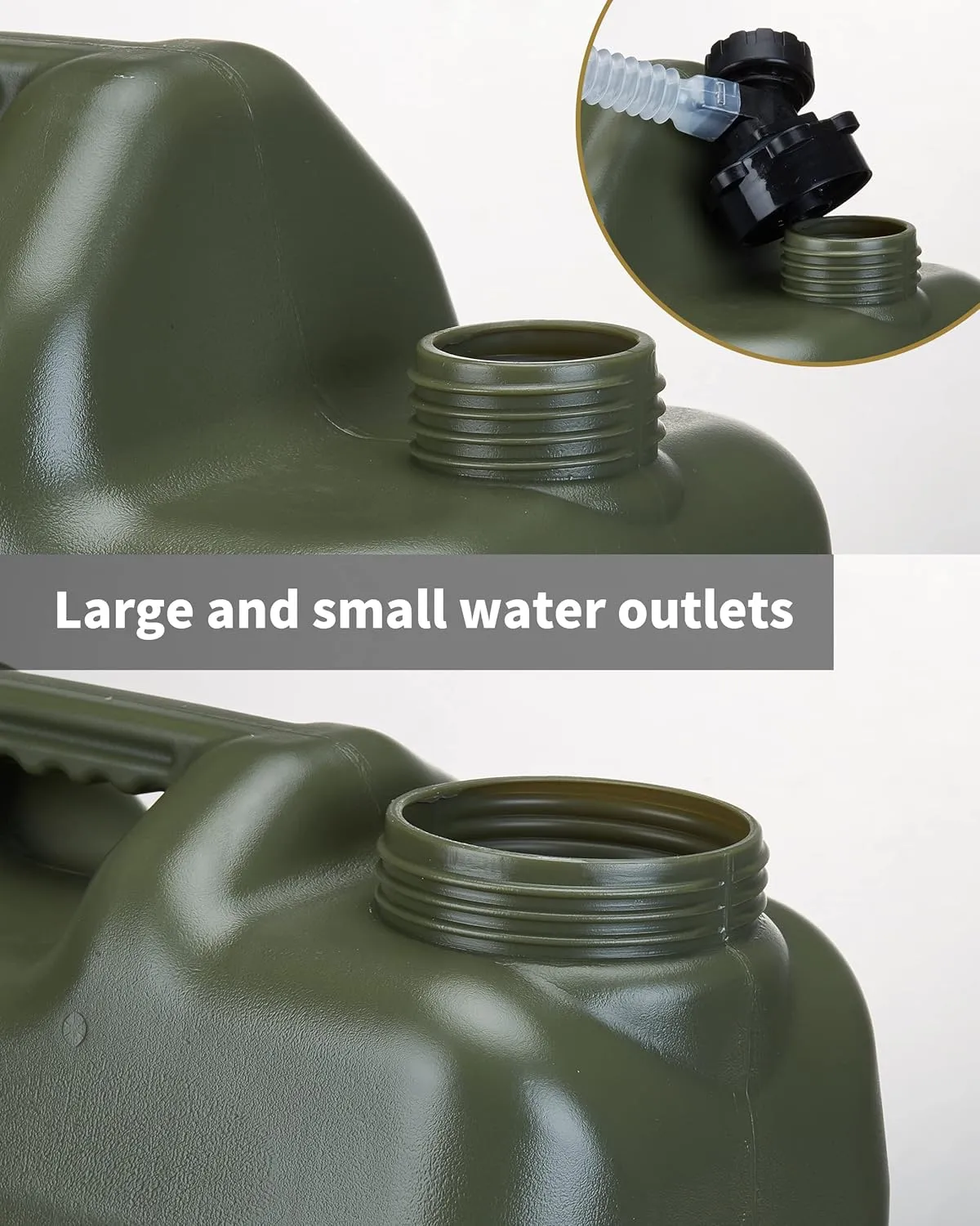 UPWOIGH 5 Gallon Water Jug, Camping Water Container, Truly No Leakage Water Storage with Spigot, Large Military Green Water Tank,BPA Free Portable Overlanding Gear for Outdoors,Hiking