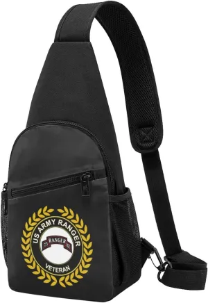US Army Veteran Airborne 75 Ranger Travel Hiking Bag Cross Chest Bag Diagonally