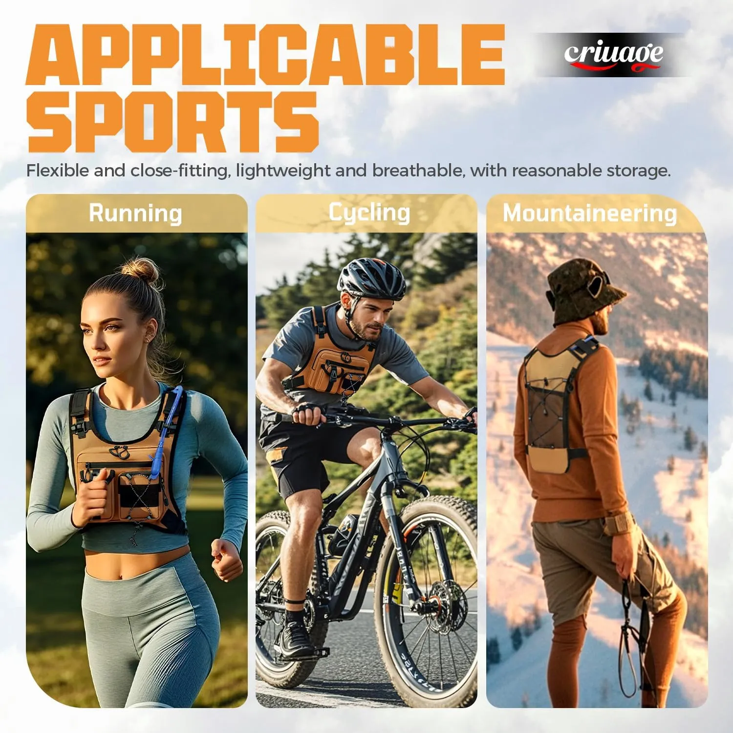 USA Original Patent Running Hydration Vest Backpack, Lightweight Chest Pack with 2.0L Water Bladder Bag Daypack for Hiking Running Cycling Race Marathon for Women Men