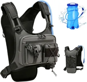 USA Original Patent Running Hydration Vest Backpack, Lightweight Chest Pack with 2.0L Water Bladder Bag Daypack for Hiking Running Cycling Race Marathon for Women Men