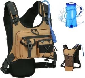 USA Original Patent Running Hydration Vest Backpack, Lightweight Chest Pack with 2.0L Water Bladder Bag Daypack for Hiking Running Cycling Race Marathon for Women Men