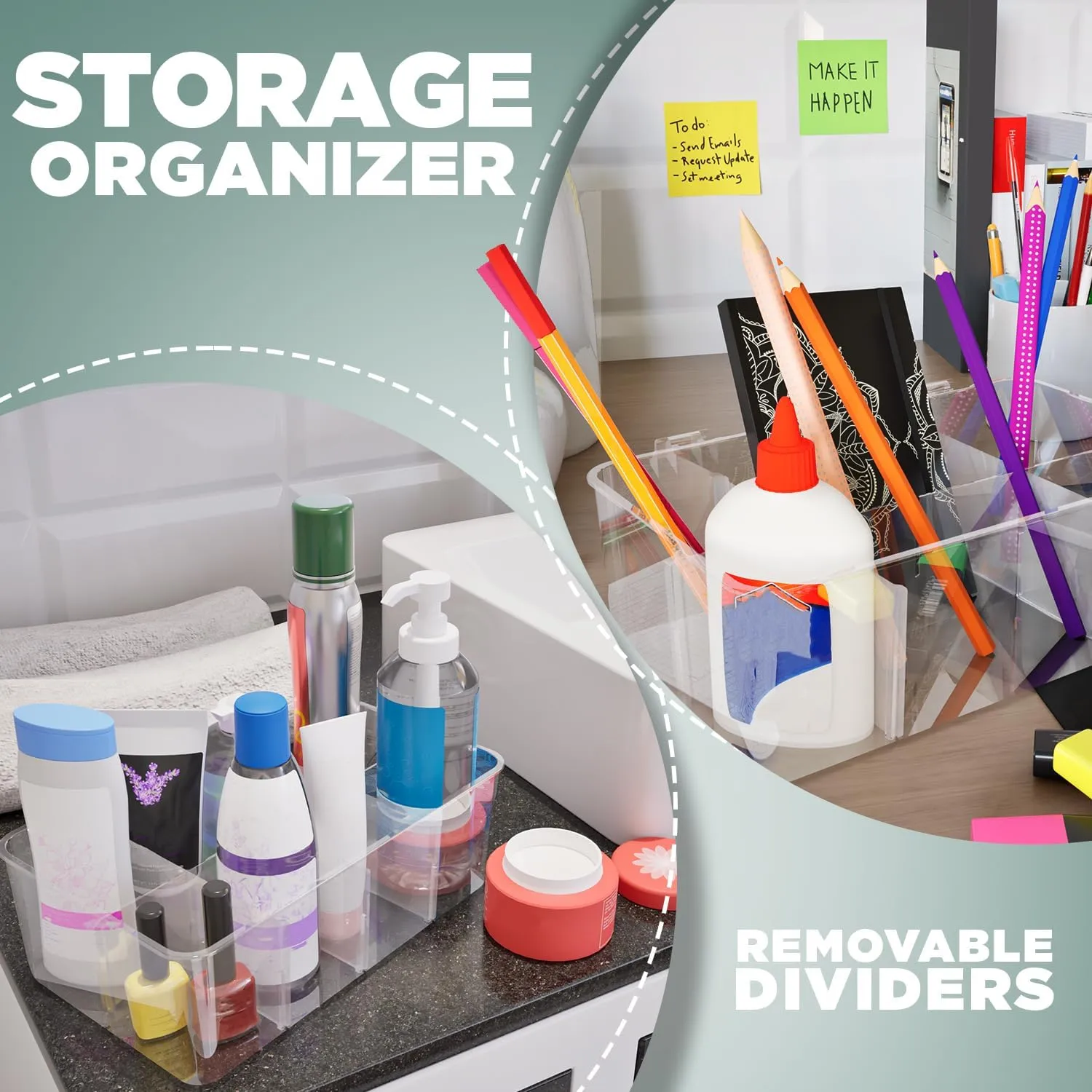 Utopia Home Stackable Clear Tea Bag Organizer With Lid - Storage Box For Countertops, Cabinets, Pantry
