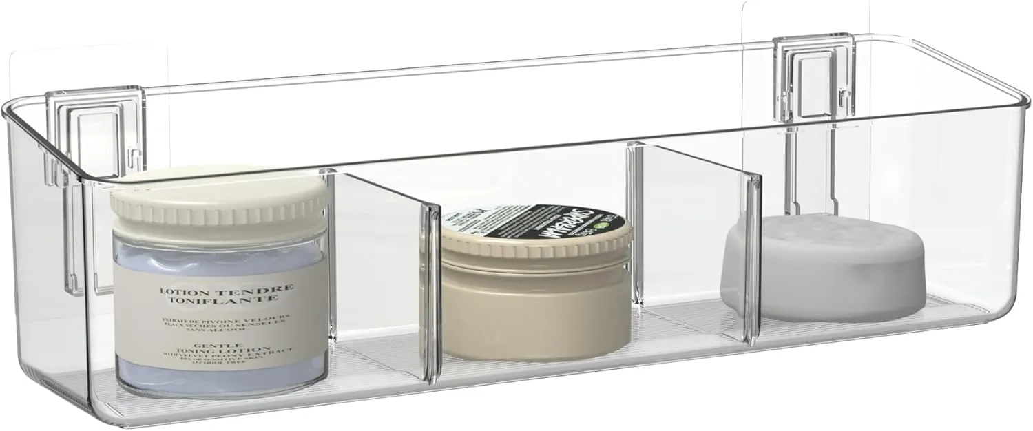 vacane Plastic Over Cabinet Door Organizer, Adhesive Mount Storage Organizer Container Makeup Organizer Hanging Basket Bins For Craft Room, Pantry, Office, Space Saving Holder for Kitchen Bags-XL