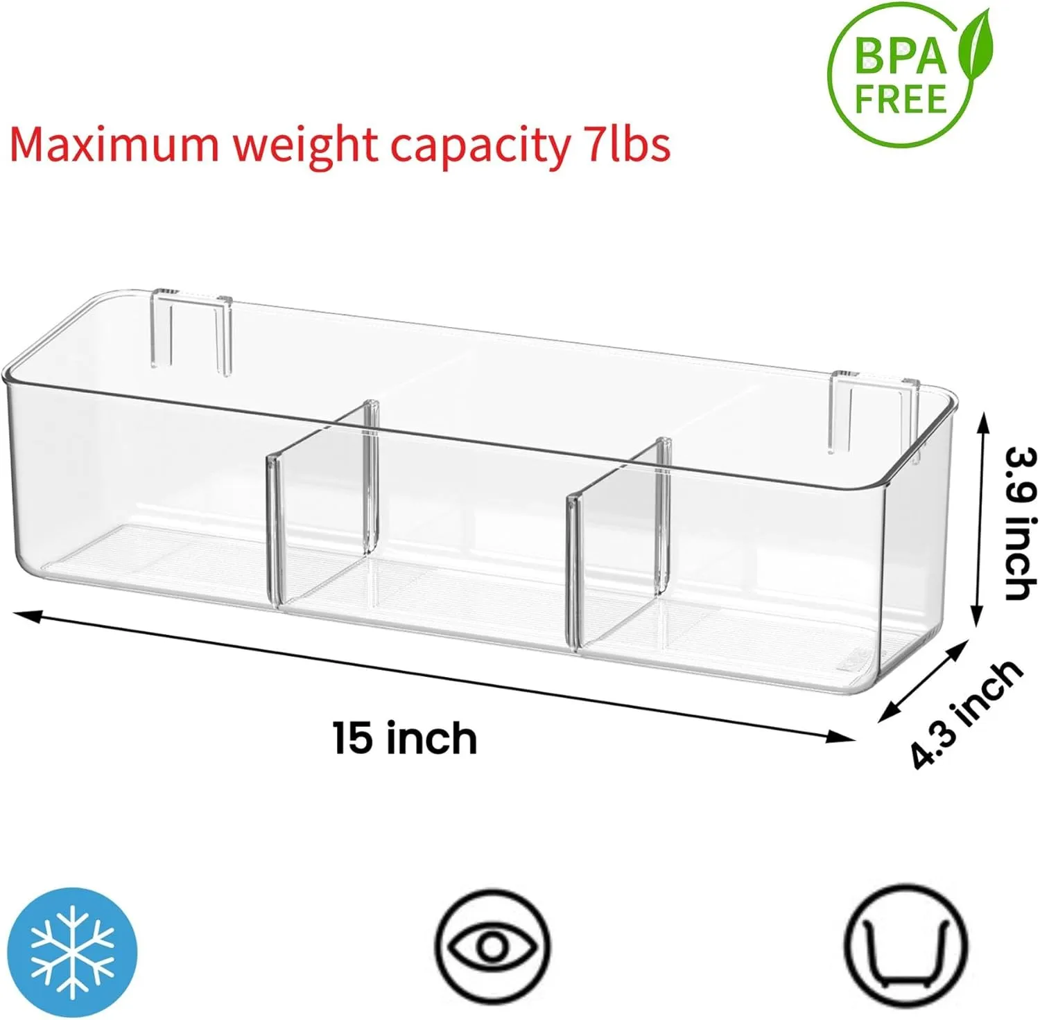 vacane Plastic Over Cabinet Door Organizer, Adhesive Mount Storage Organizer Container Makeup Organizer Hanging Basket Bins For Craft Room, Pantry, Office, Space Saving Holder for Kitchen Bags-XL