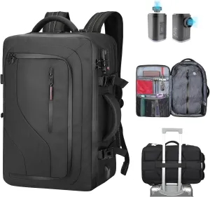 Vacuum Backpack,60L airback backpack with pump,USB Charging Port,Anti-Theft,Waterproof,Vacuum Compression Bag for Laptop,travel,Business,College,Camping(C)
