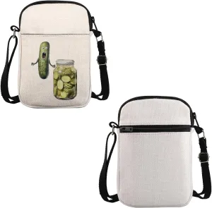 VAMSII Pickle Lover Gift Pickled Cucumber Crossbody Bag Who Loves Pickles Travel Bag Cucumber Meme