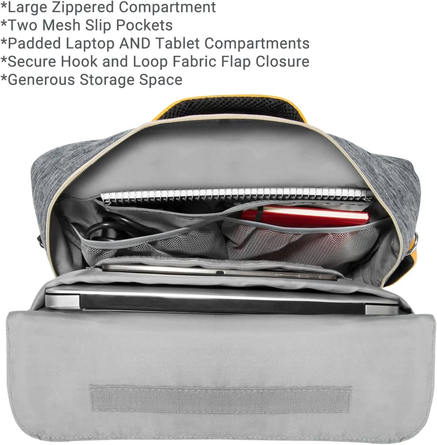 Vangoddy Slate 3-in-1 Universal 10 12-inch Covertible Laptop Messenger Shoulder Bag (Grey)