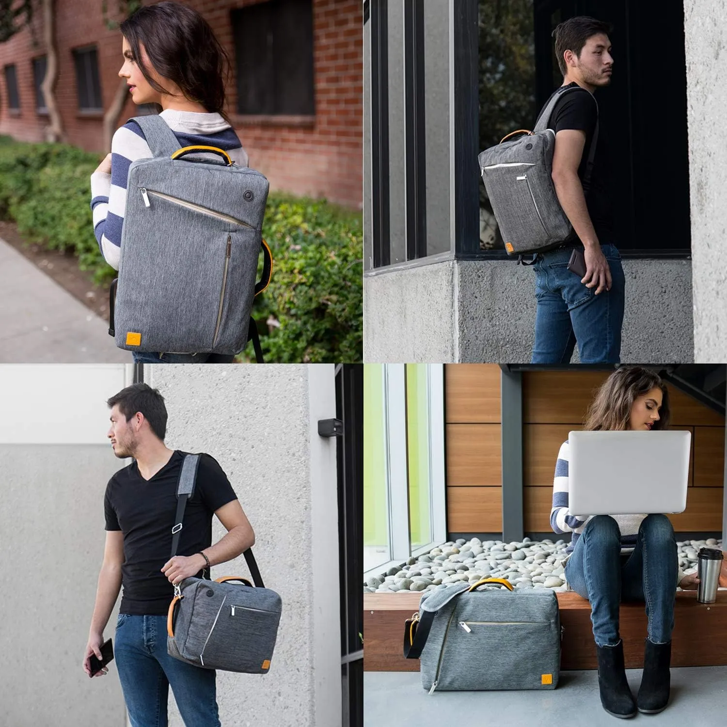 Vangoddy Slate 3-in-1 Universal 10 12-inch Covertible Laptop Messenger Shoulder Bag (Grey)