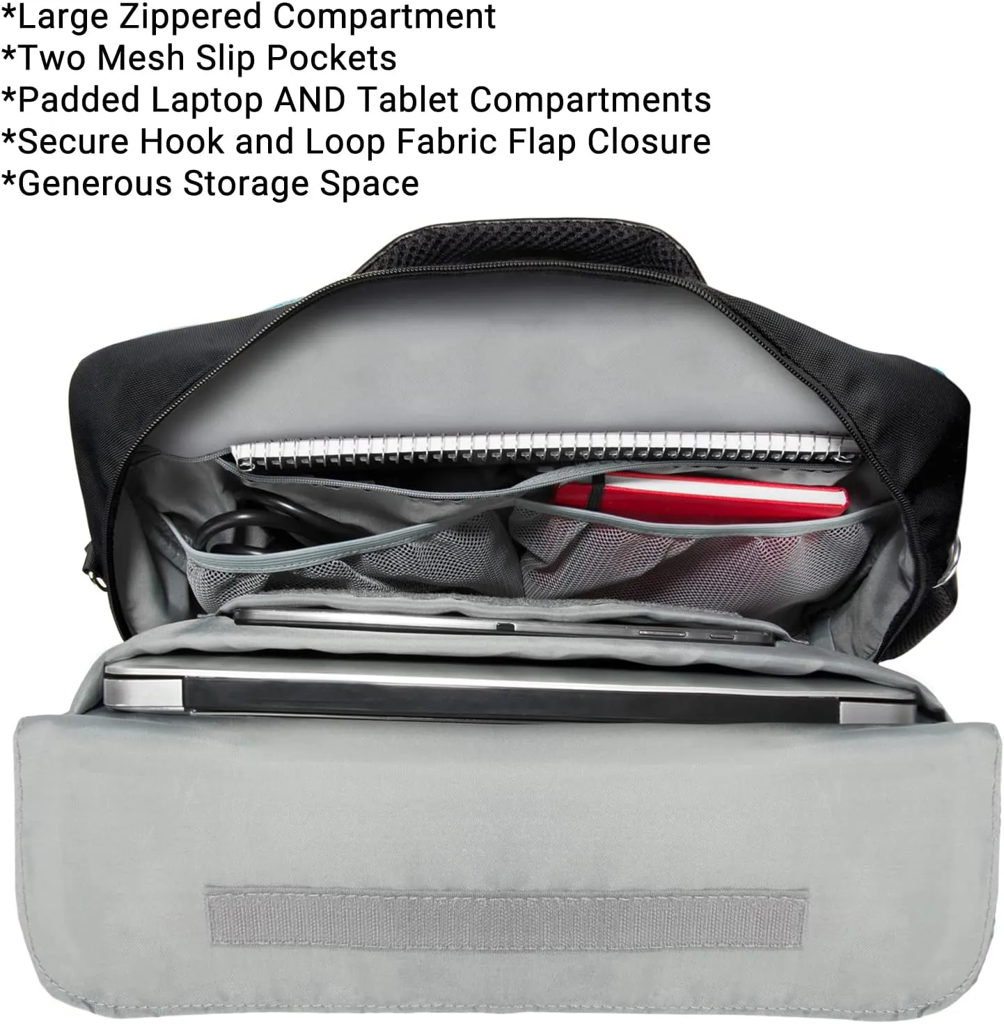 Vangoddy Slate 3-in-1 Universal 17.3 17-inch Covertible Laptop Messenger Shoulder Bag (Black)