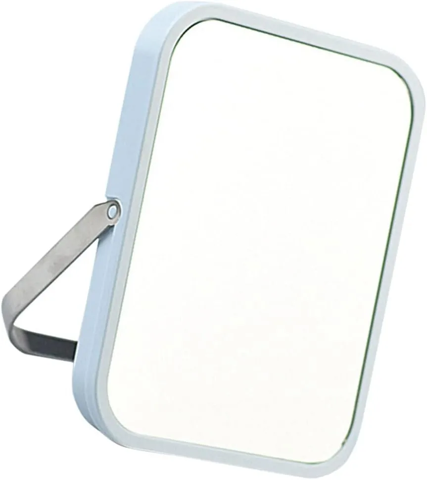 Vanity Makeup Mirror with Stand Standing Cosmetic Mirror Small Square Mirror Tabletop Makeup Mirror Hanging Cosmetic Mirror Table Mirror for Home Bathroom Vanity Kitchen