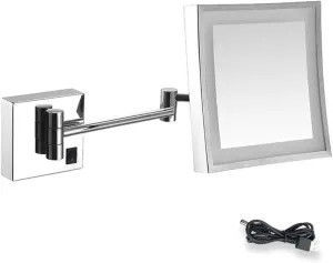Vanity Mirror 8 Inch Double Sided Wall Mount Makeup Mirror with 3X Magnification, Two-Sided 360&Deg;Swivel Extendable Cosmetic Mirror Bathroom Shaving Mirror