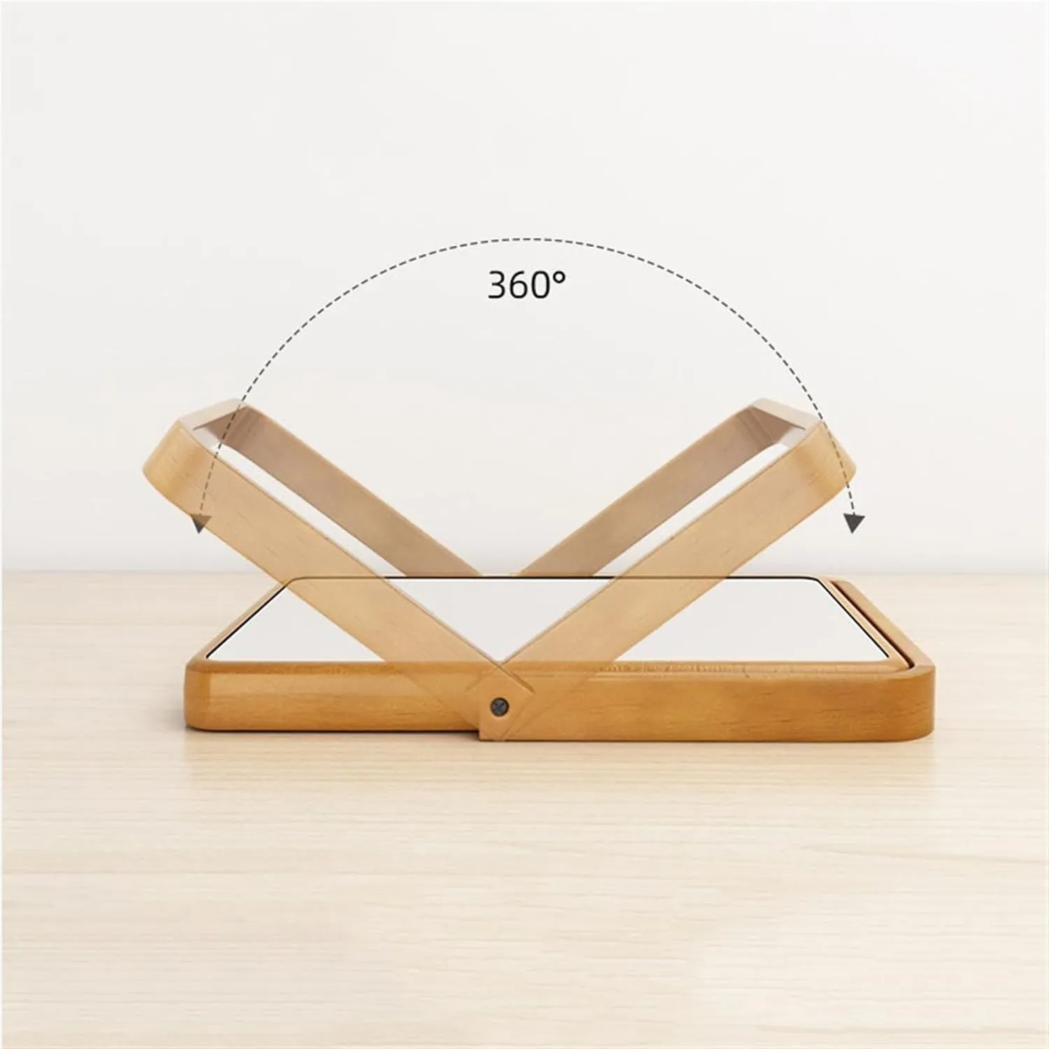 Vanity Mirror Home Mirror Bedroom Wooden Makeup Mirror Office Desktop Small Dressing Mirror Portable Foldable Makeup Mirror