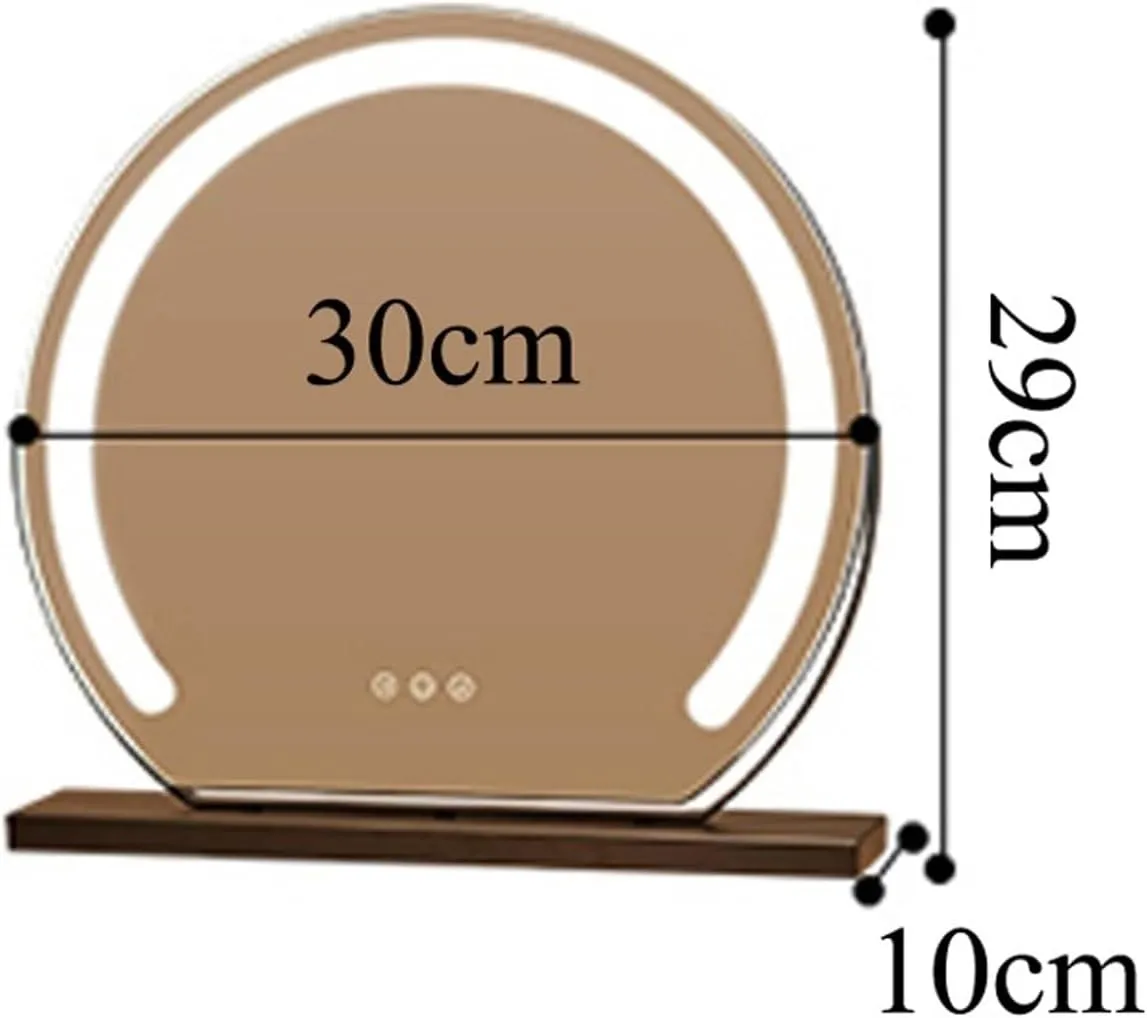 Vanity Mirror With Lights, Round LED Makeup Mirror, Lighted Makeup Mirror With Lights, Smart Touch Control Dimmable 3 Modes Light, Lighted Up Mirror For Makeup Desk, Bedroom, Dressing Room(30cm)