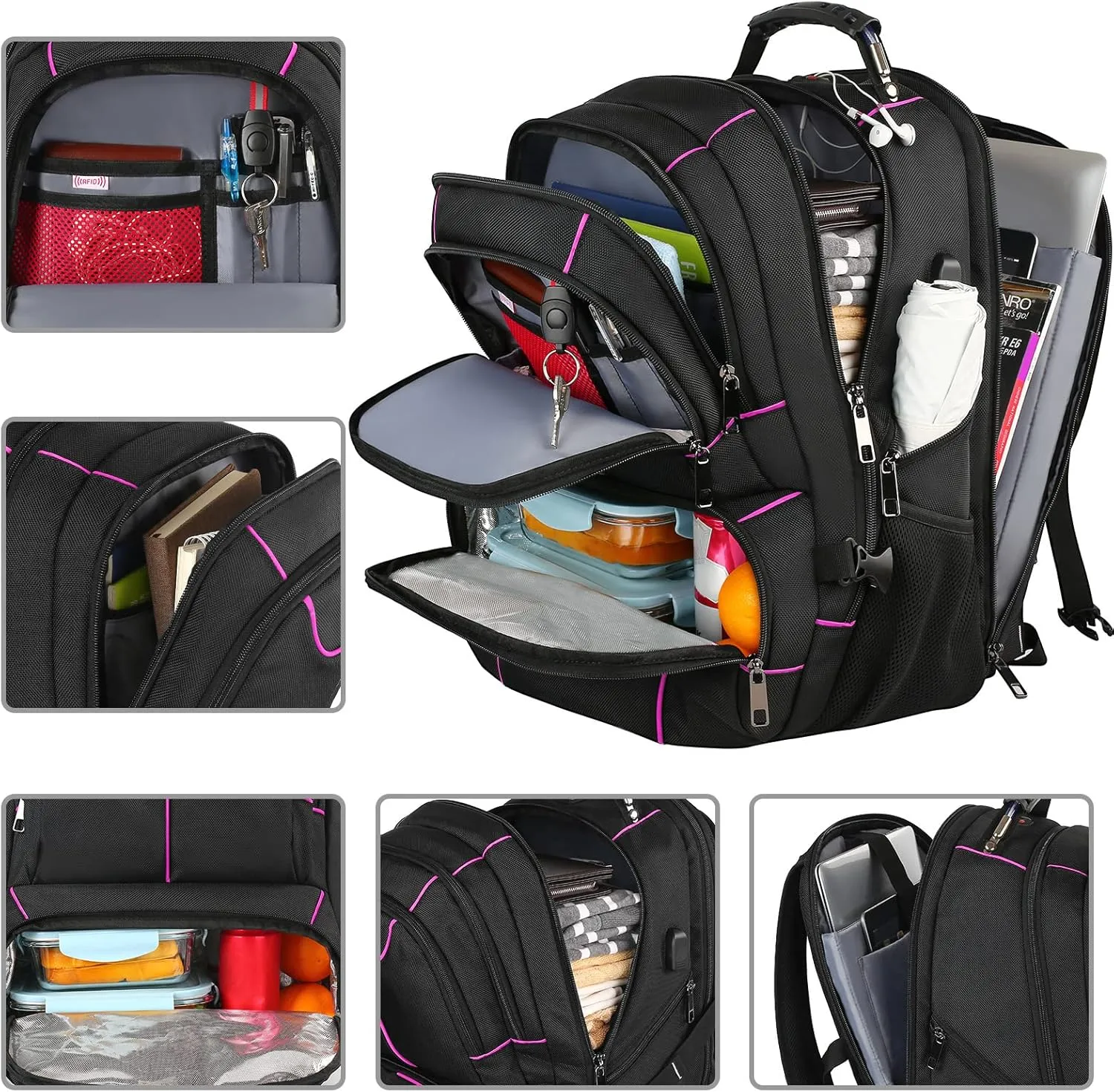 VECKUSON Laptop Backpack, 15.6 Inches, Purple, Unisex