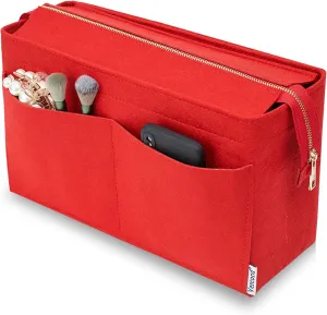 Vercord Felt Purse Organizer Insert Onthego MM Handbag Tote Bag Organizer Bag in Bag with Removable Zipper