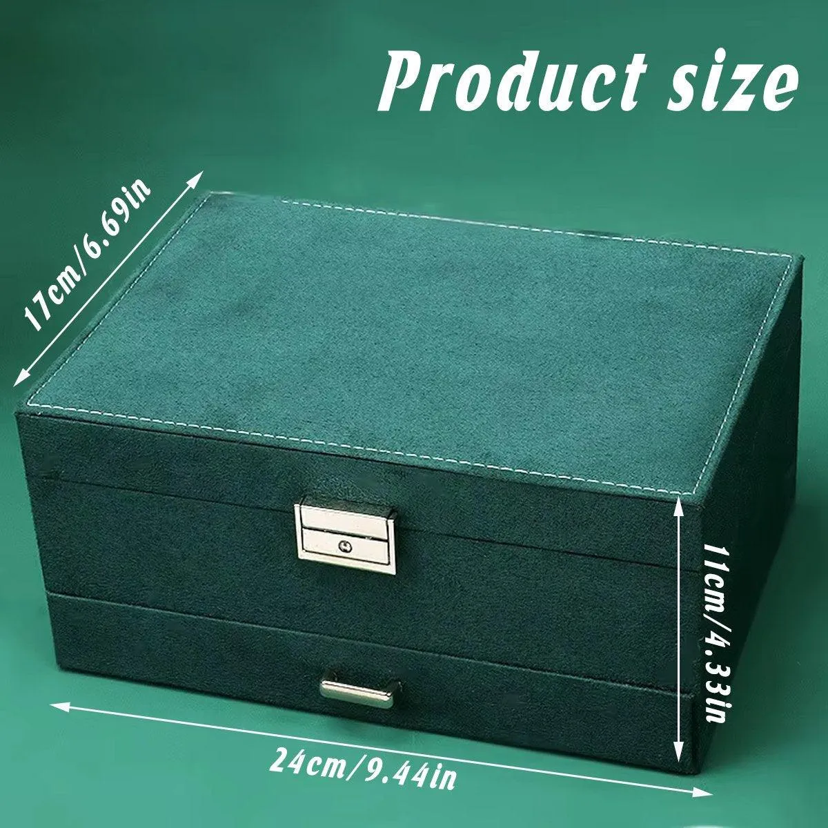Vintage Triple Jewellery Storage Box Multifunctional Organizer Jewellery Case