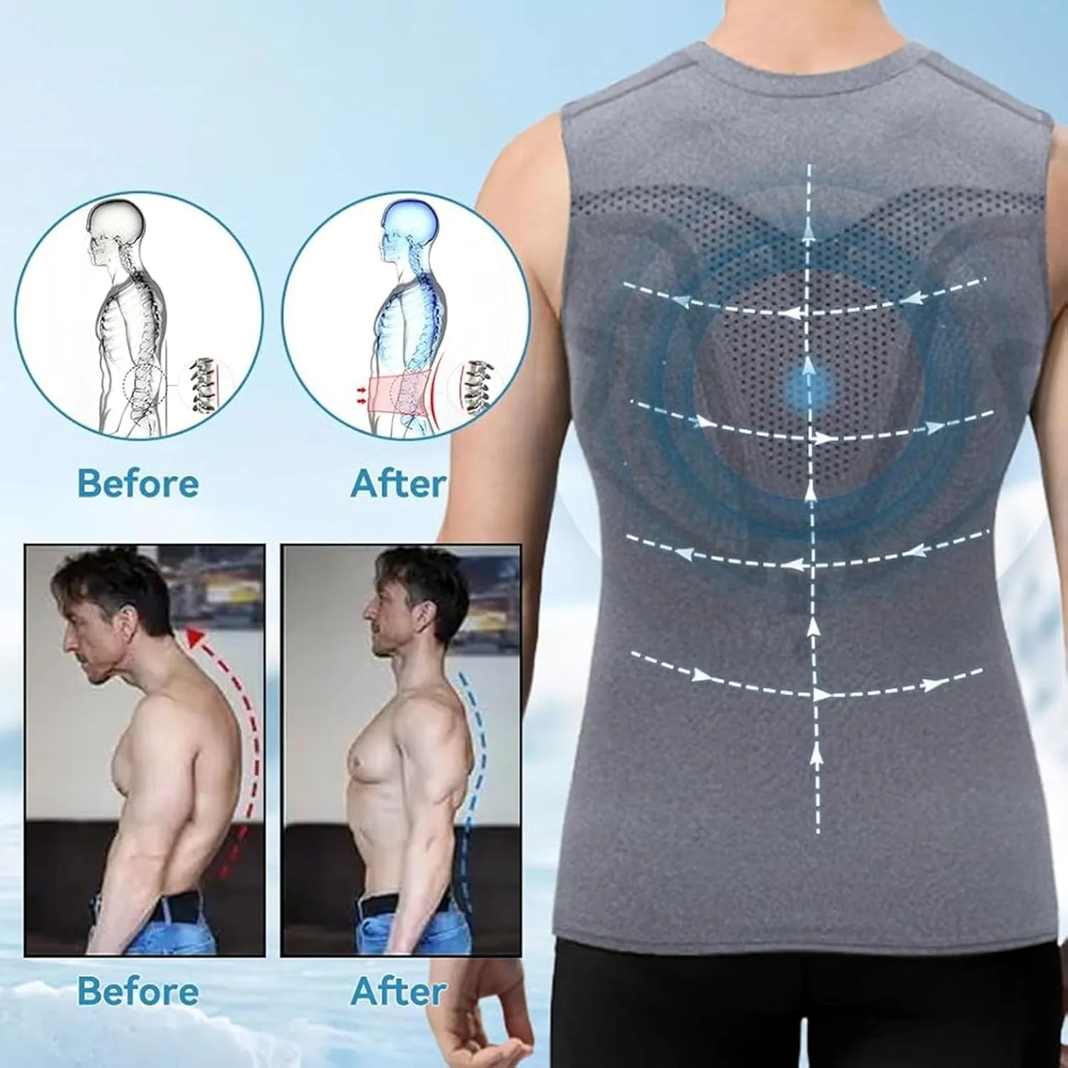 Vitrumite Compression Shirt, Cozy Breezy Fat Burning Shapewear, Slimming Body Shaper Vest for Men