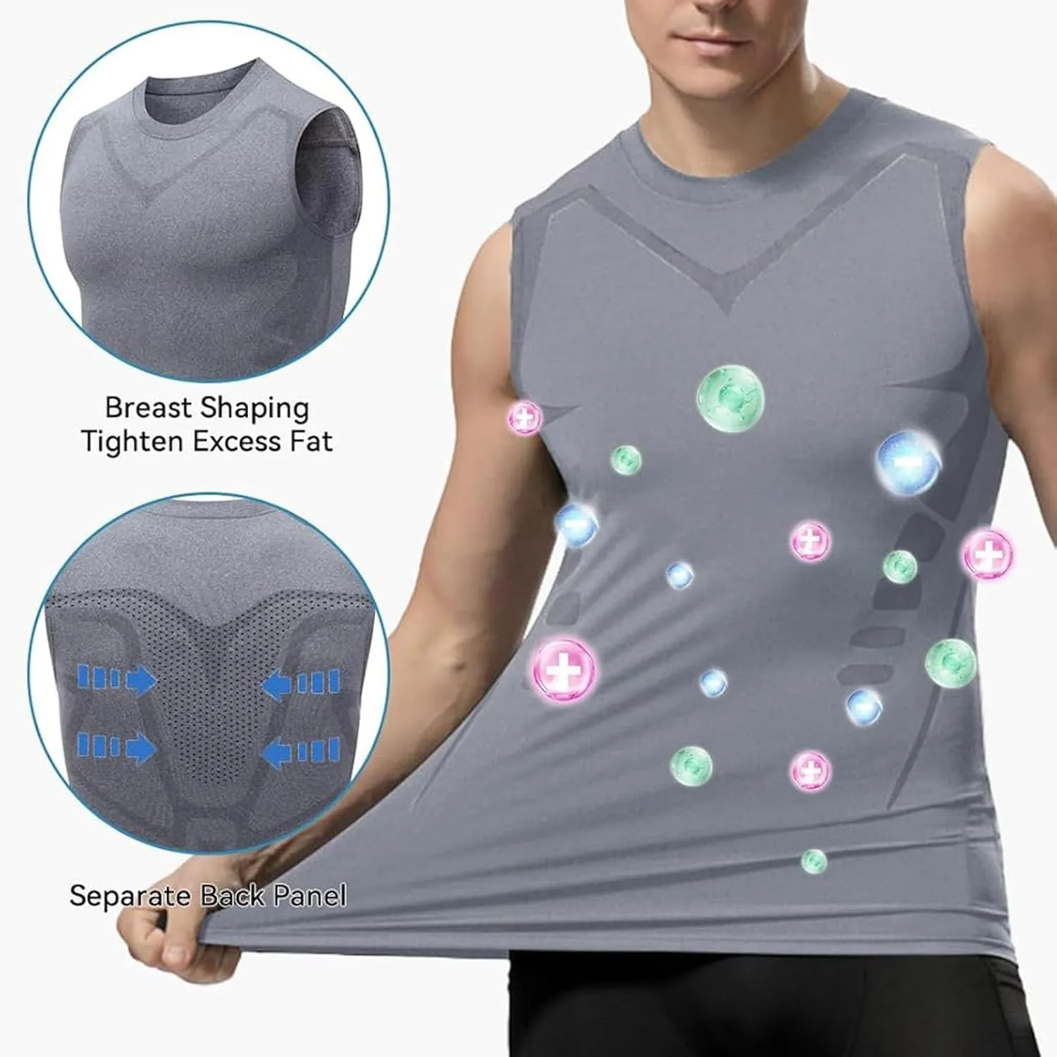 Vitrumite Compression Shirt, Cozy Breezy Fat Burning Shapewear, Slimming Body Shaper Vest for Men