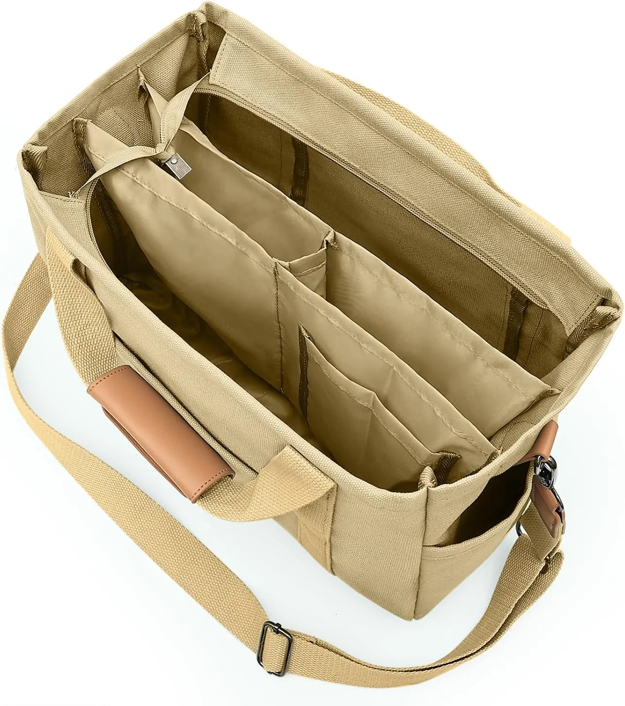 VIWIME Canvas Tote Bag for Women With Pockets, Cute Crossbody Shoulder Purses Mommy Handbag for Work Travel